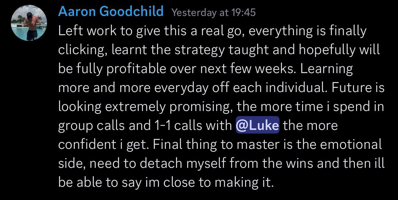 Member Discord quote — Aaron Goodchild