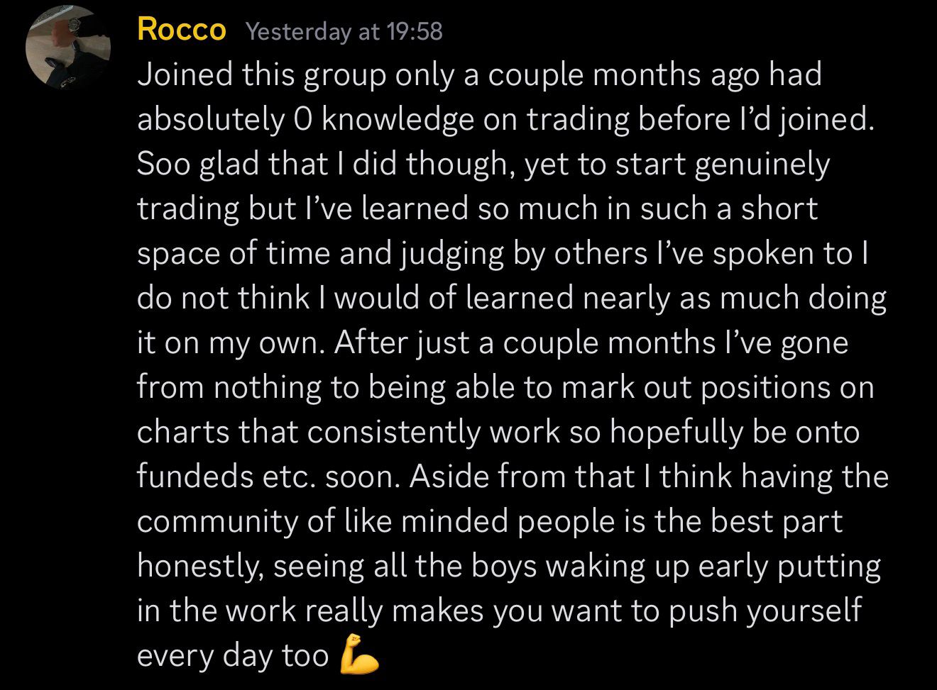 Member Discord quote — Rocco